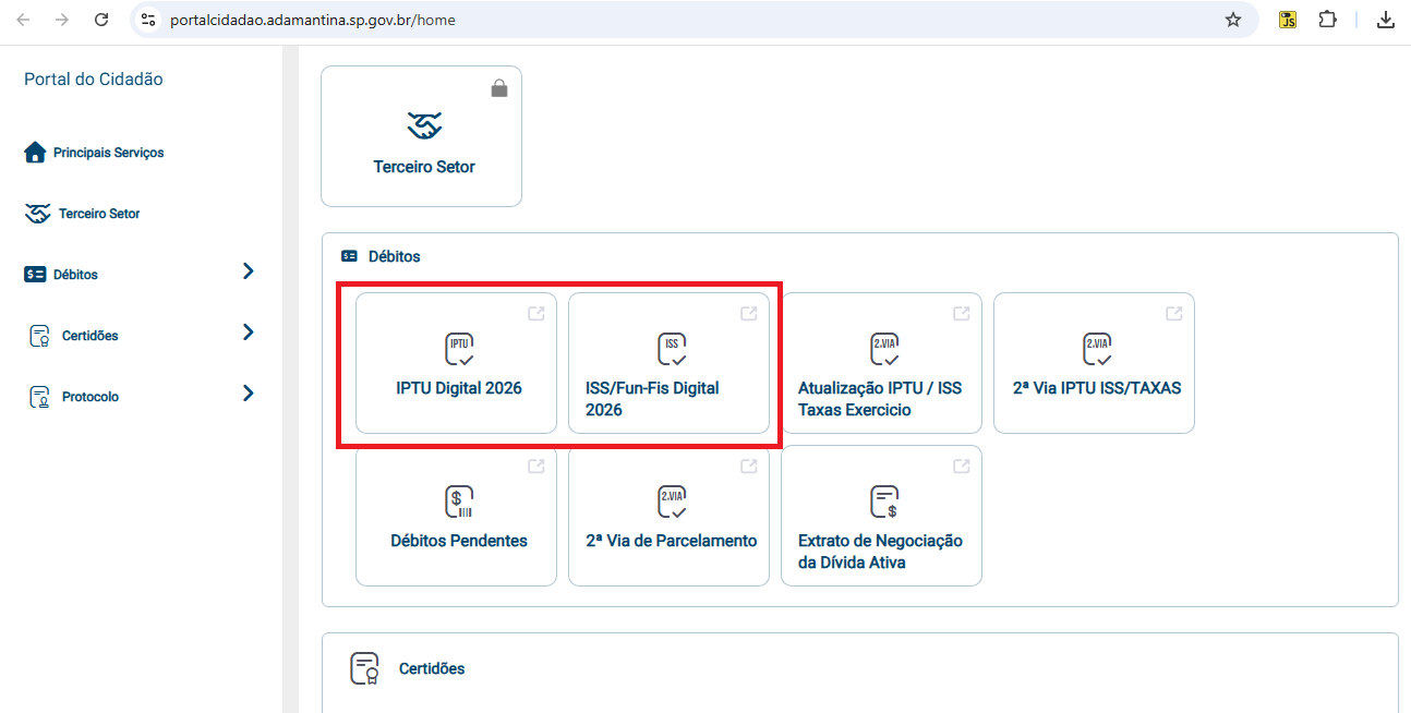 Contribuintes podem baixar carnês dos tributos municipais diretamente na página da Prefeitura de Adamantina