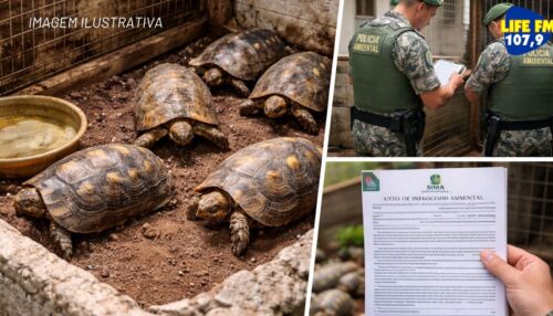Morador de Adamantina é multado em R$ 3 mil por manter seis jabutis em cativeiro ilegal