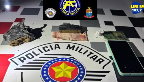 POLÍCIA MILITAR PRENDE HOMEM POR TRÁFICO DE DROGAS, FALSA IDENTIDADE E COM CONDENAÇÃO DA JUSTIÇA A CUMPRIR POR ROUBO