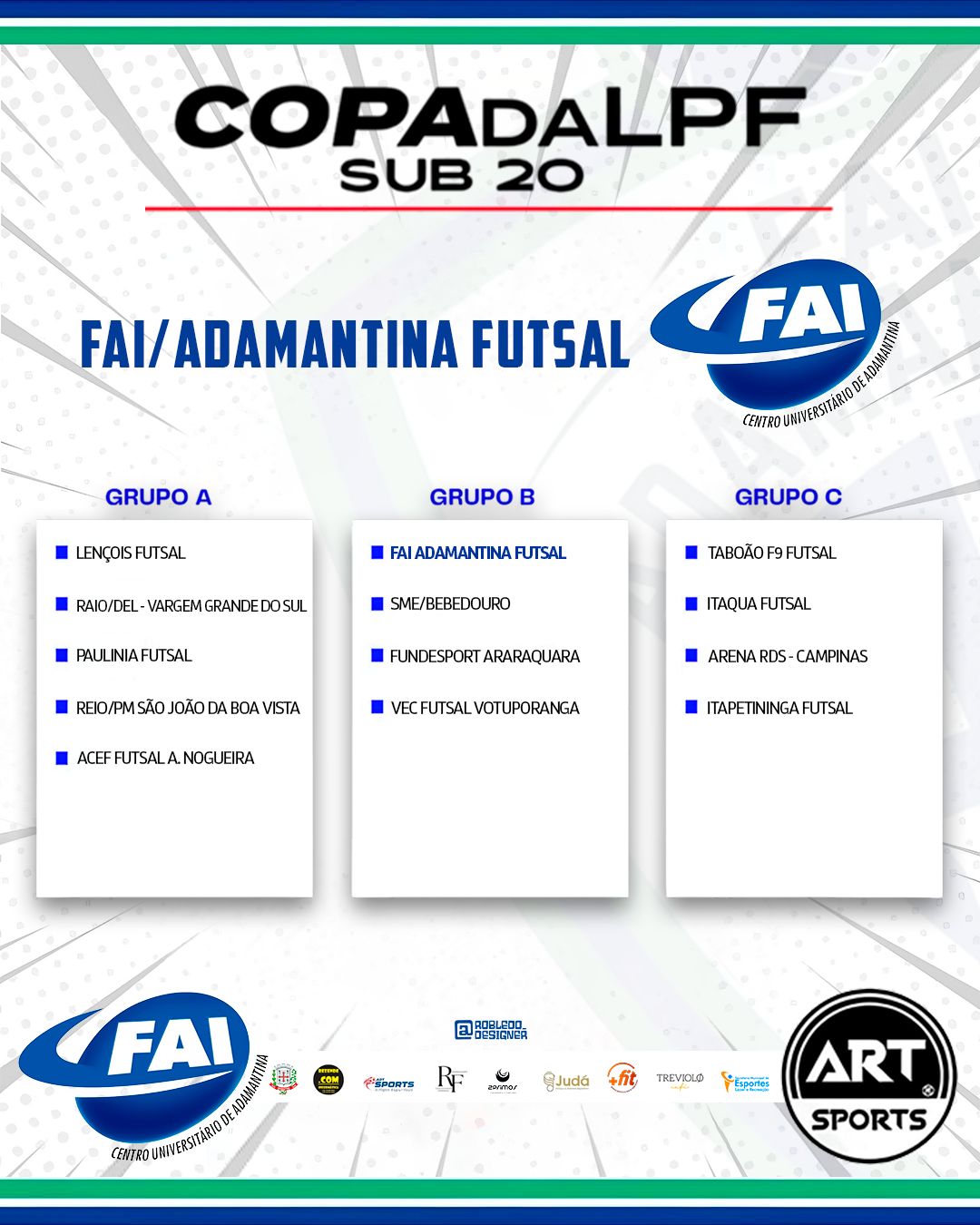 Congresso técnico define grupos da Copa da LPF Sub-20