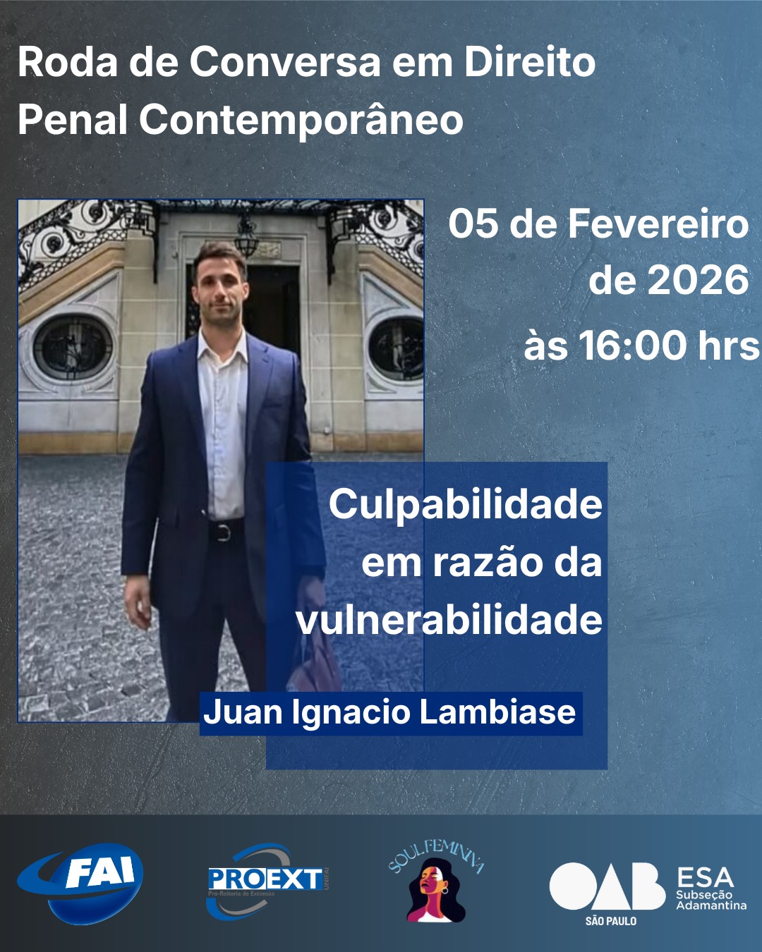 FAI e OAB promovem roda de conversa sobre culpabilidade e vulnerabilidade no Direito Penal