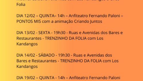 Adamantina terá pré-folia e trenzinho da alegria para celebrar o carnaval