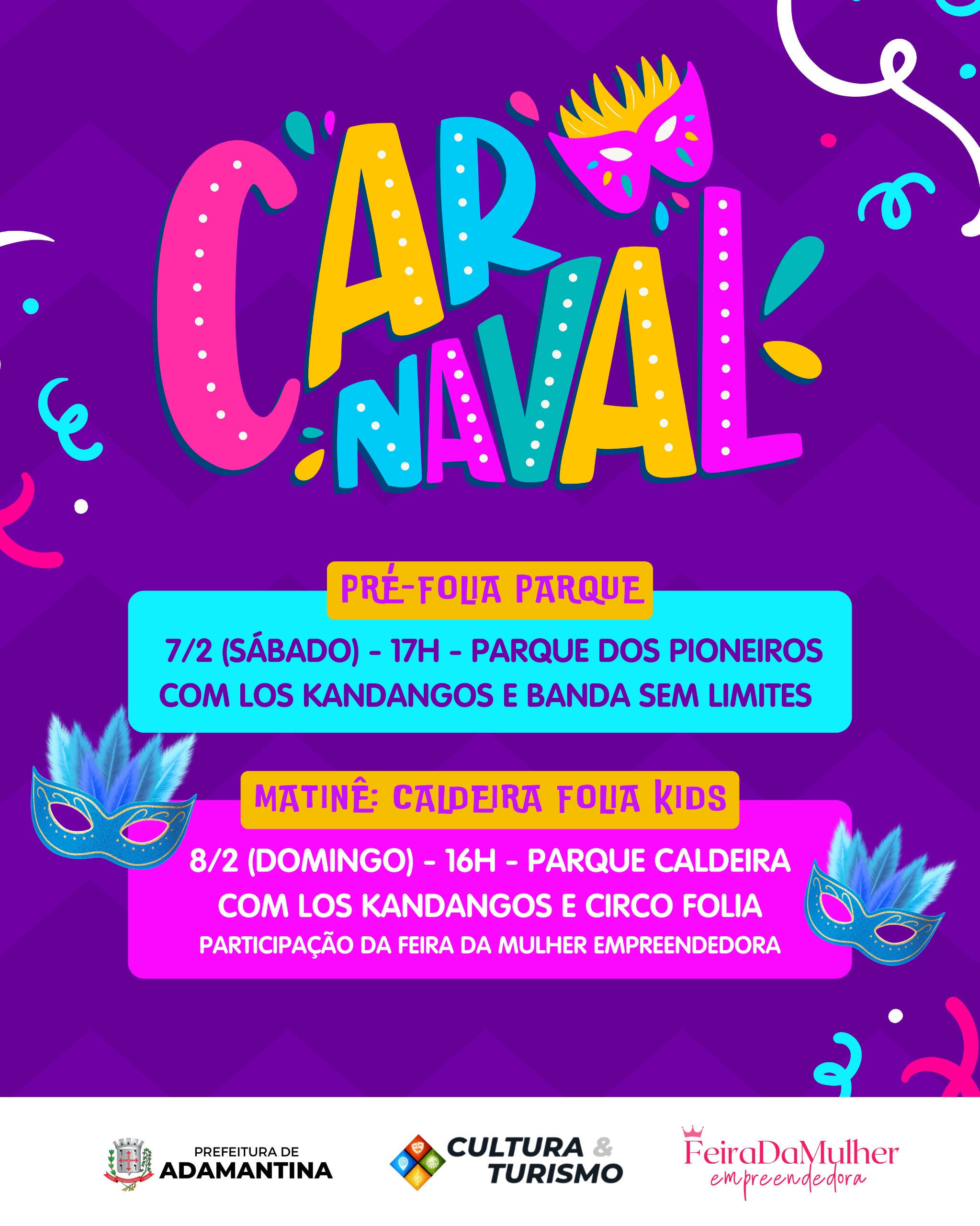 Pré-folia em Adamantina acontece neste sábado (7) e domingo (8)