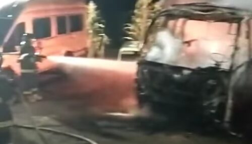 Incêndio atinge garagem do Grupo Massei em Adamantina