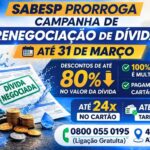 Sabesp prorroga campanha de renegociação de dívidas até 31 de março