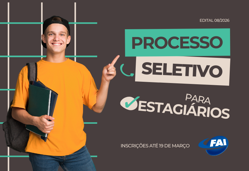 FAI abre inscrições para processo seletivo de estagiários com bolsas de estudo