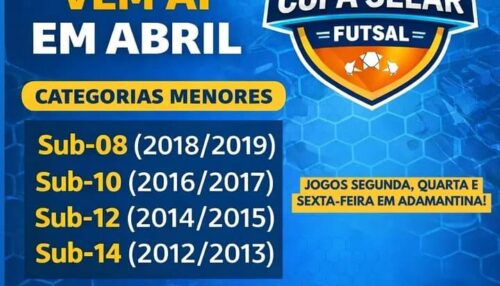 Copa Selar de Futsal movimenta categorias de base a partir de abril em Adamantina