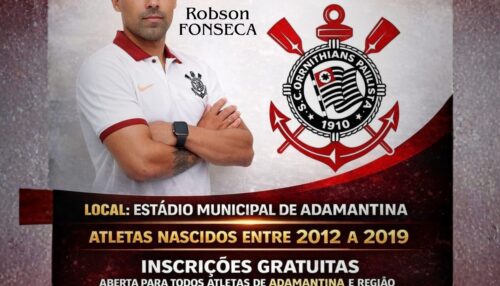 Avaliação do Corinthians será realizada em Adamantina para atletas da base