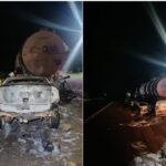 Estudante morre carbonizado após carro bater em carreta em rodovia de Presidente Prudente