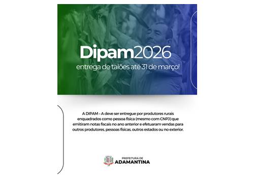 DIPAM pode ser entregue até o final deste mês