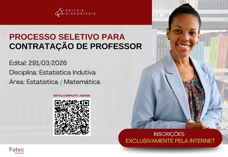 Fatec Adamantina abre inscrições para contratação temporária de docentes em três disciplinas