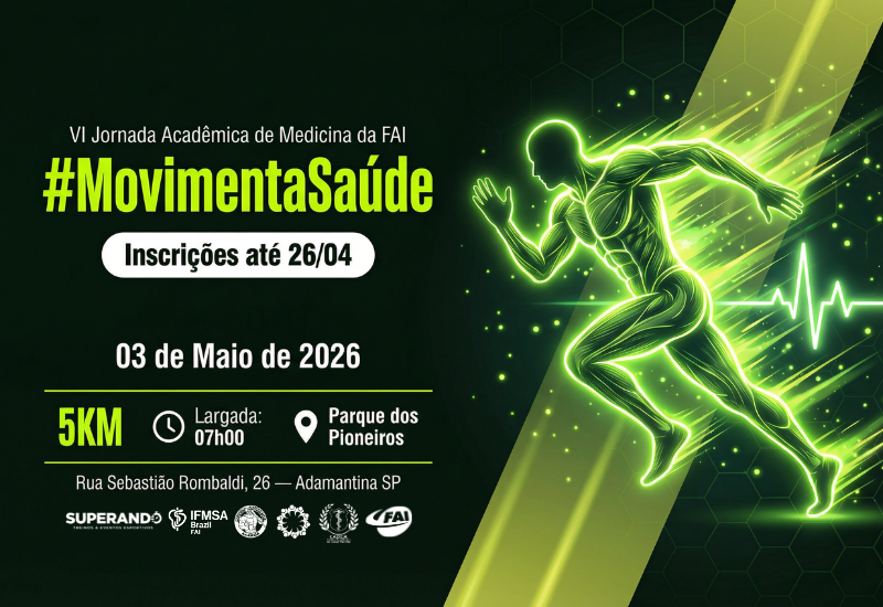 VI Jornada Acadêmica de Medicina da FAI promove o #MovimentaSaúde no dia 3 de maio