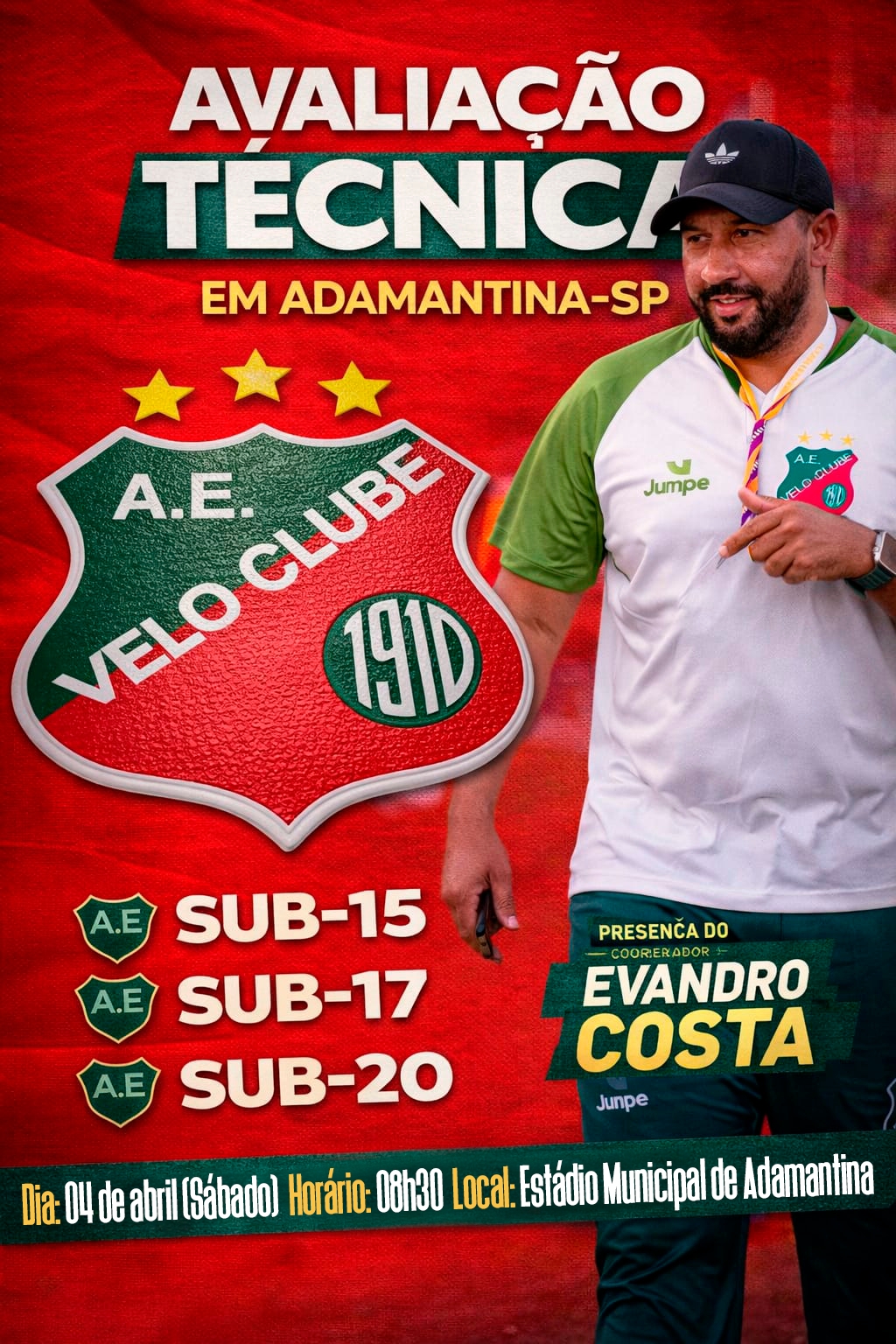 Adamantina Recebe Avaliação Técnica de Futebol para Categorias de Base A.E. Velo Clube