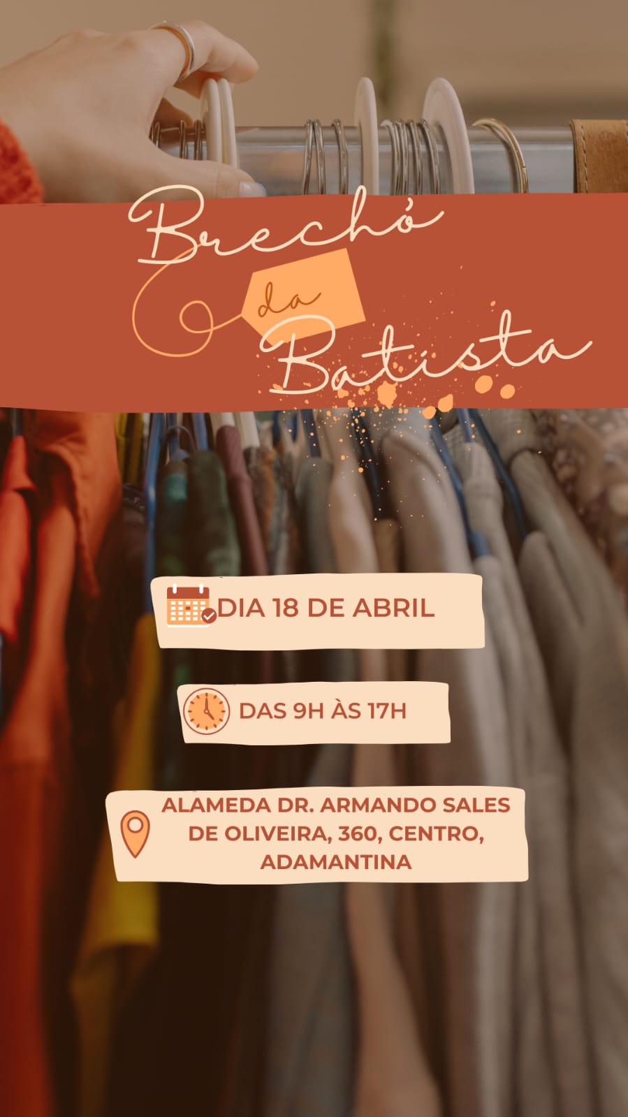 Igreja Batista promove brechó solidário  com preços acessíveis em 18 de abril