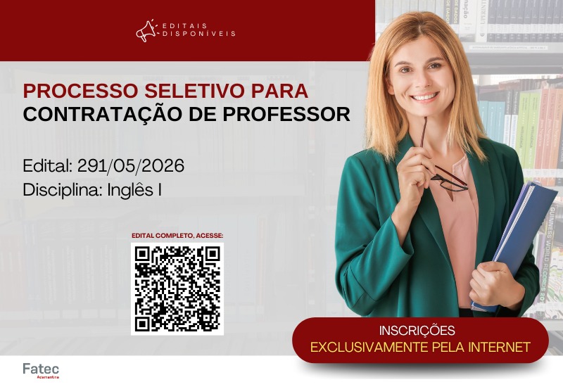 Fatec Adamantina abre dois processos seletivos para docentes de Inglês