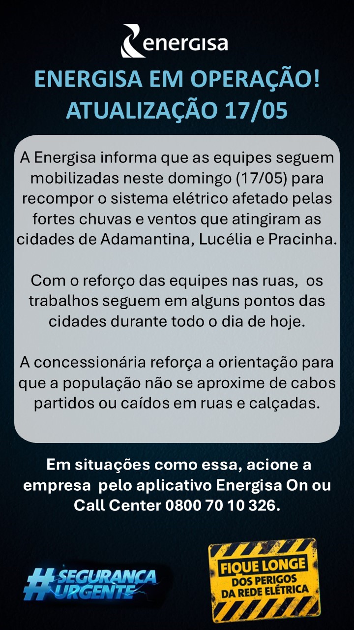 Comunicado Energisa - atualização (17/05)