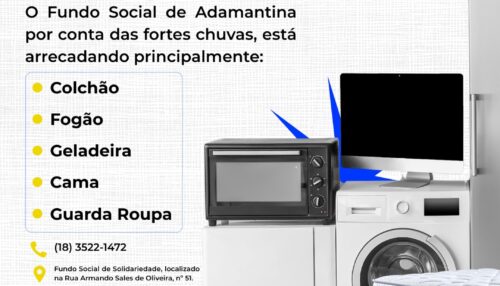 Fundo Social de Solidariedade de Adamantina mobiliza campanha para ajudar famílias atingidas pelo temporal