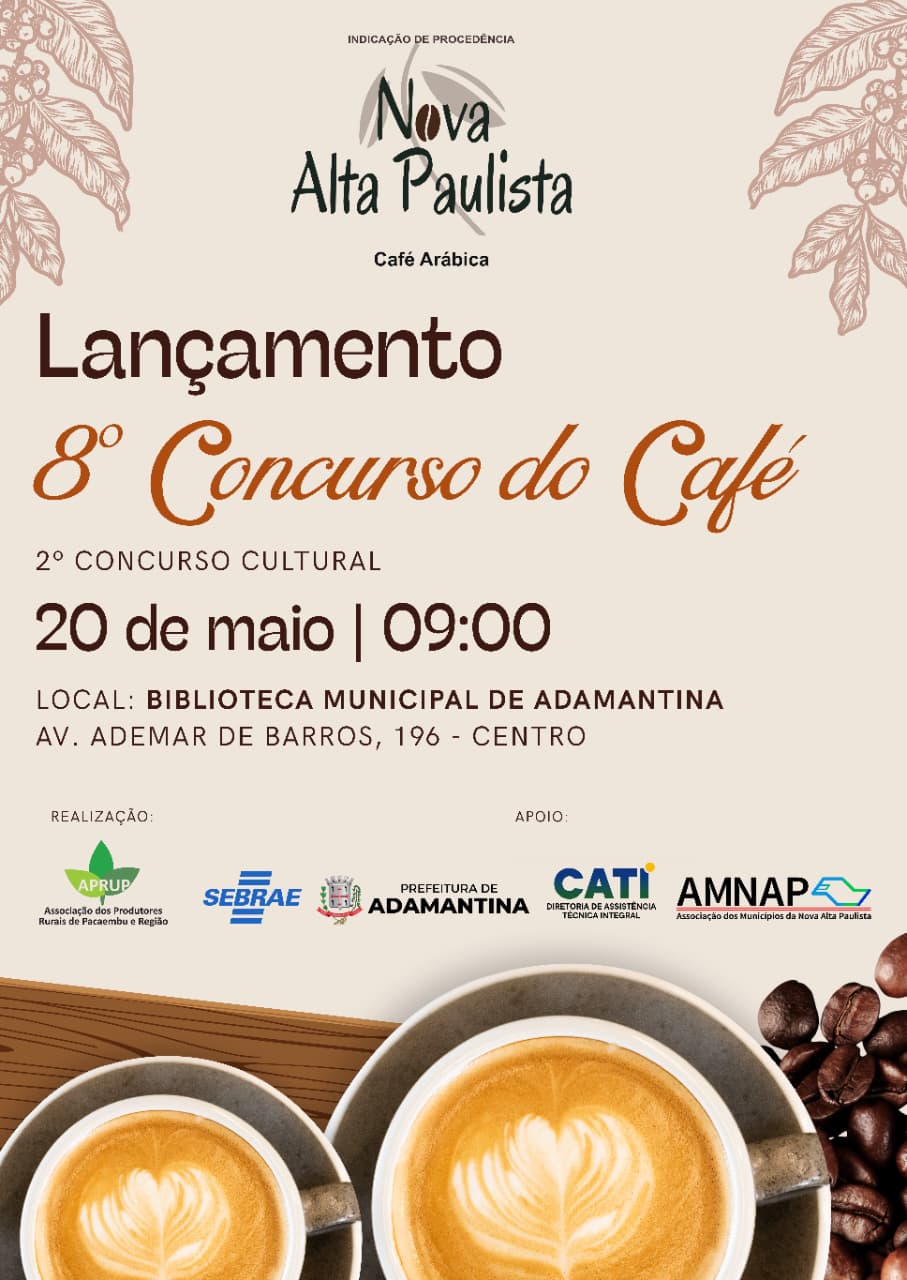 Lançamento do 8º concurso do Café Arábica acontece nesta quarta-feira (20) em Adamantina