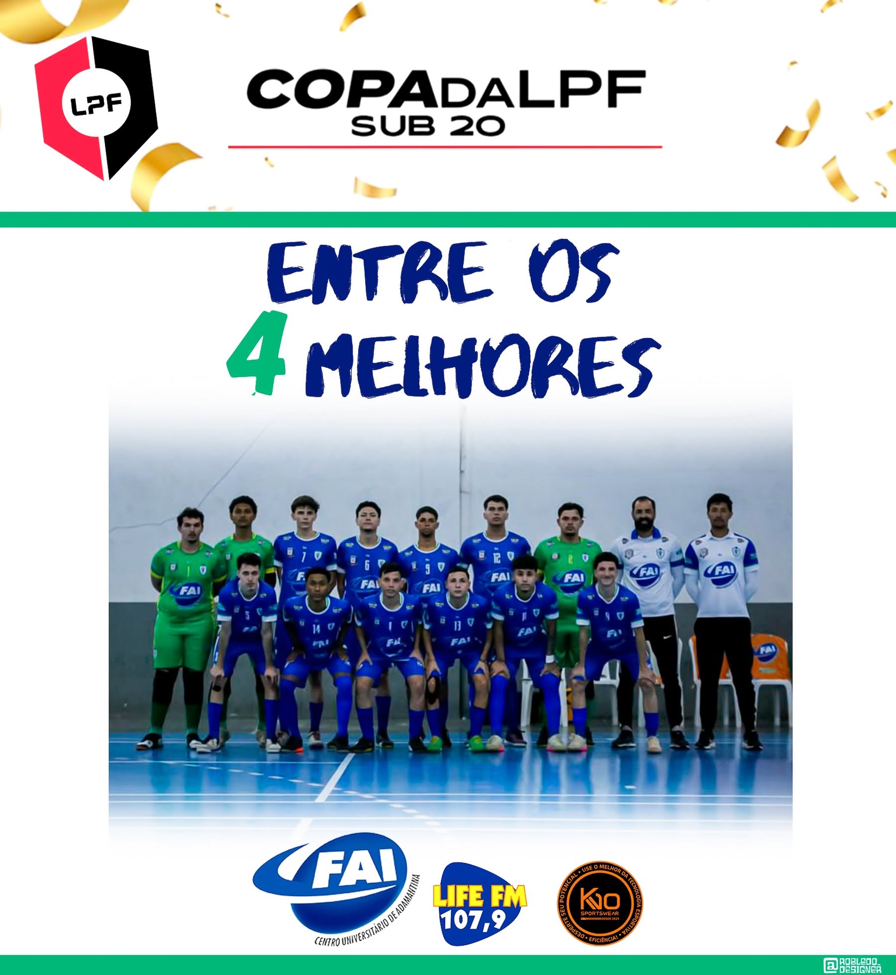 FAI Adamantina Futsal encerra campanha entre os quatro melhores da Copa da LPF Sub-20