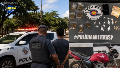 Homem é preso por tráfico de drogas após abordagem da Polícia Militar em Adamantina