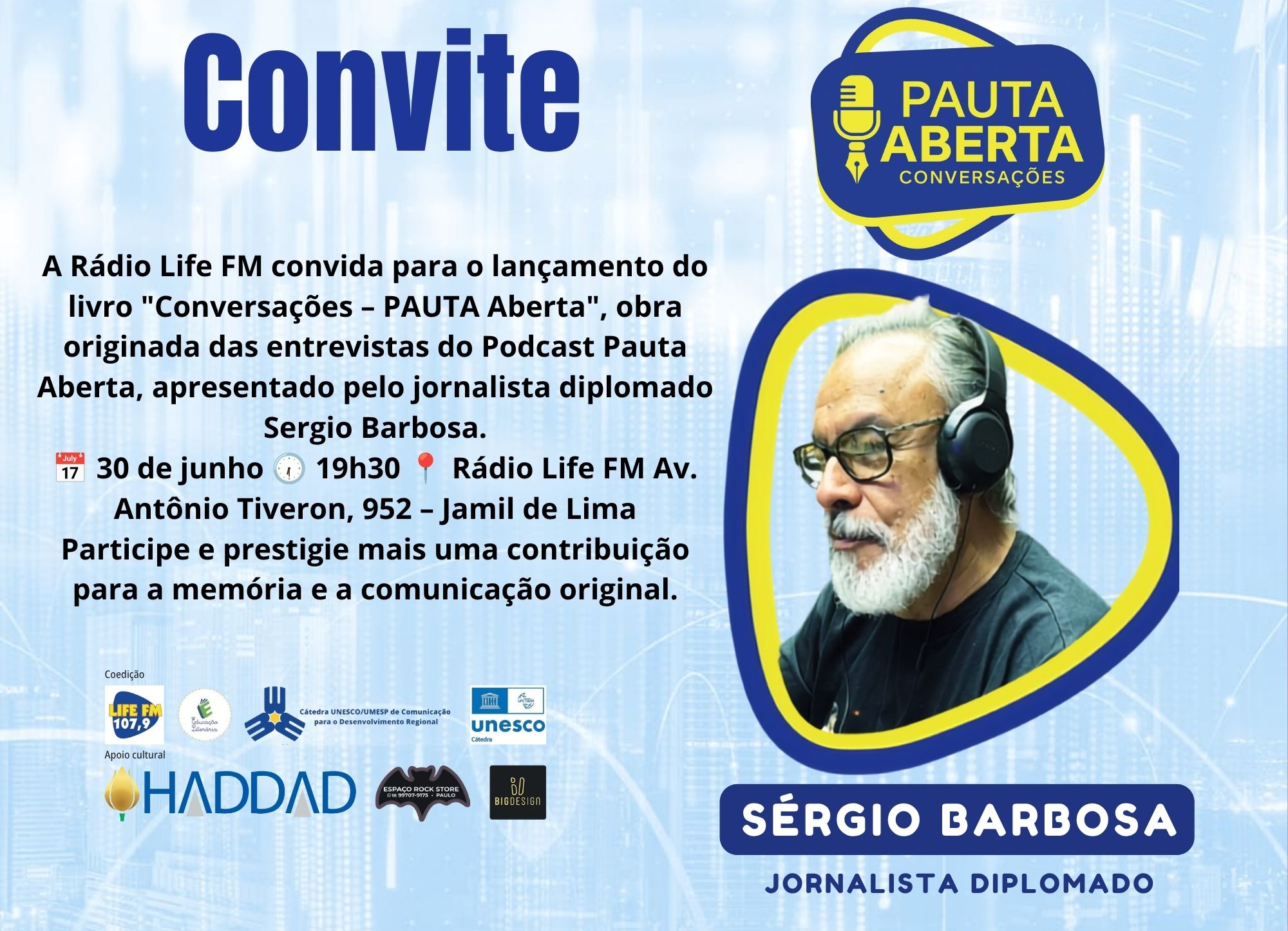 Life FM realiza lançamento do livro da segunda temporada do Pauta Aberta no próximo dia 30
