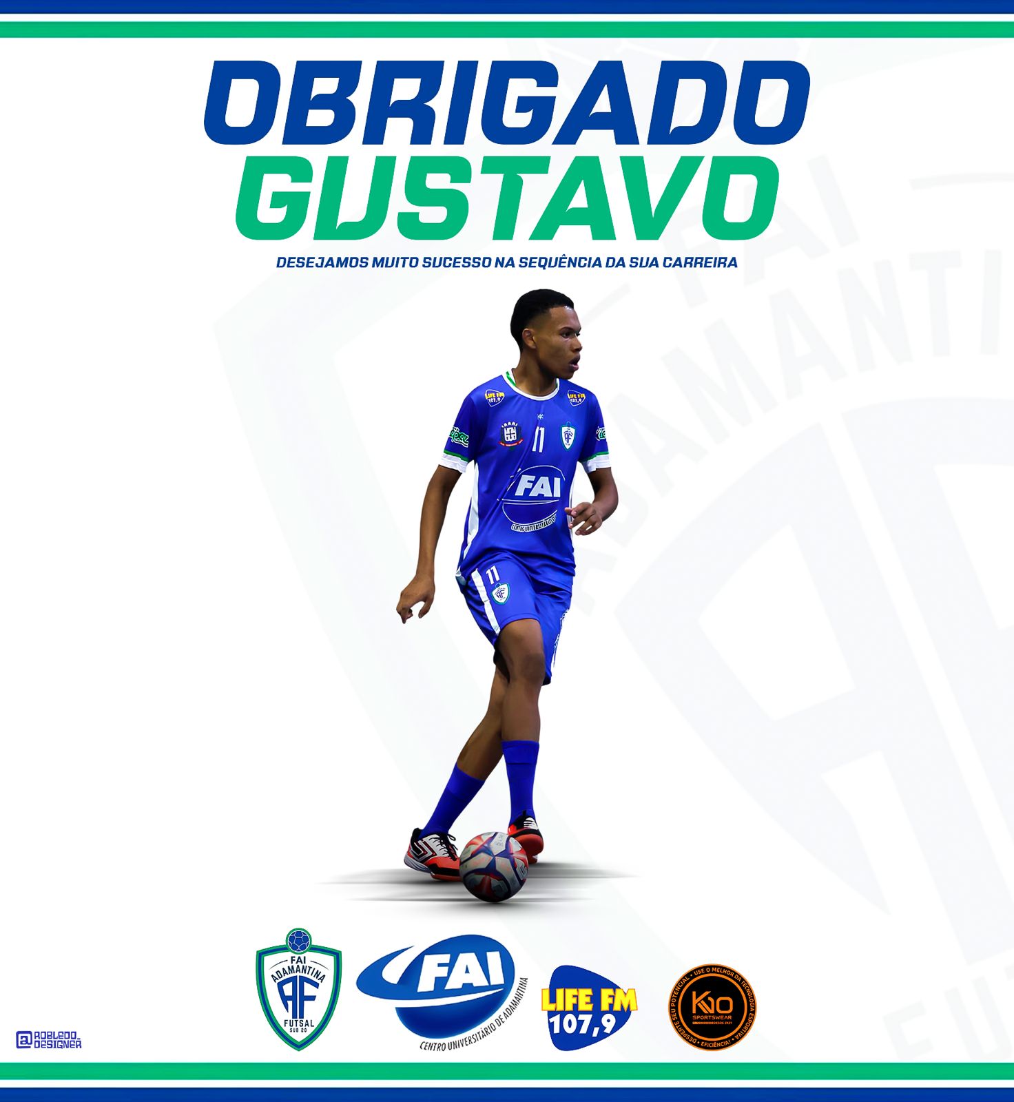 Atleta Gustavo do Adamantina Futsalé anunciado por equipe de Botucatu e seguirá carreira na Federação Paulista de Futsal