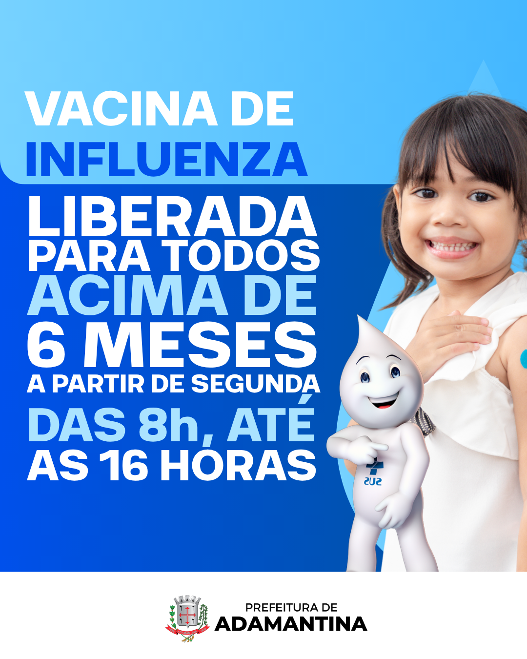 Vacina contra influenza está disponível para toda a população em Adamantina