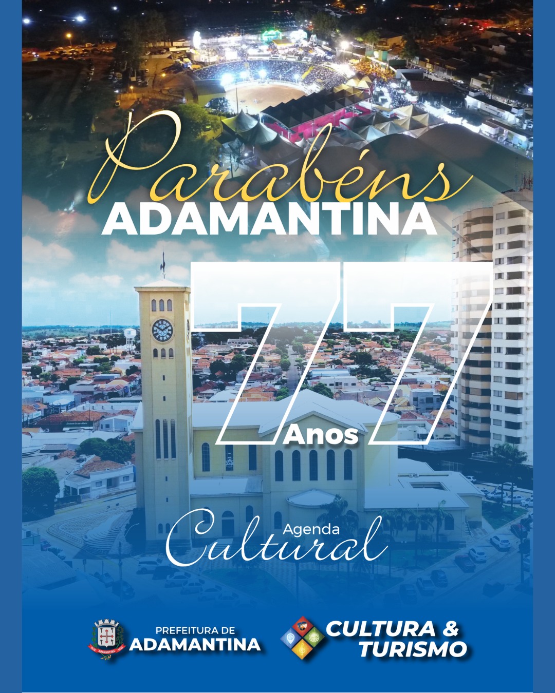 Adamantina será destaque em especial da TV Fronteira/Jovem Pan no dia de seu aniversário de 77 anos