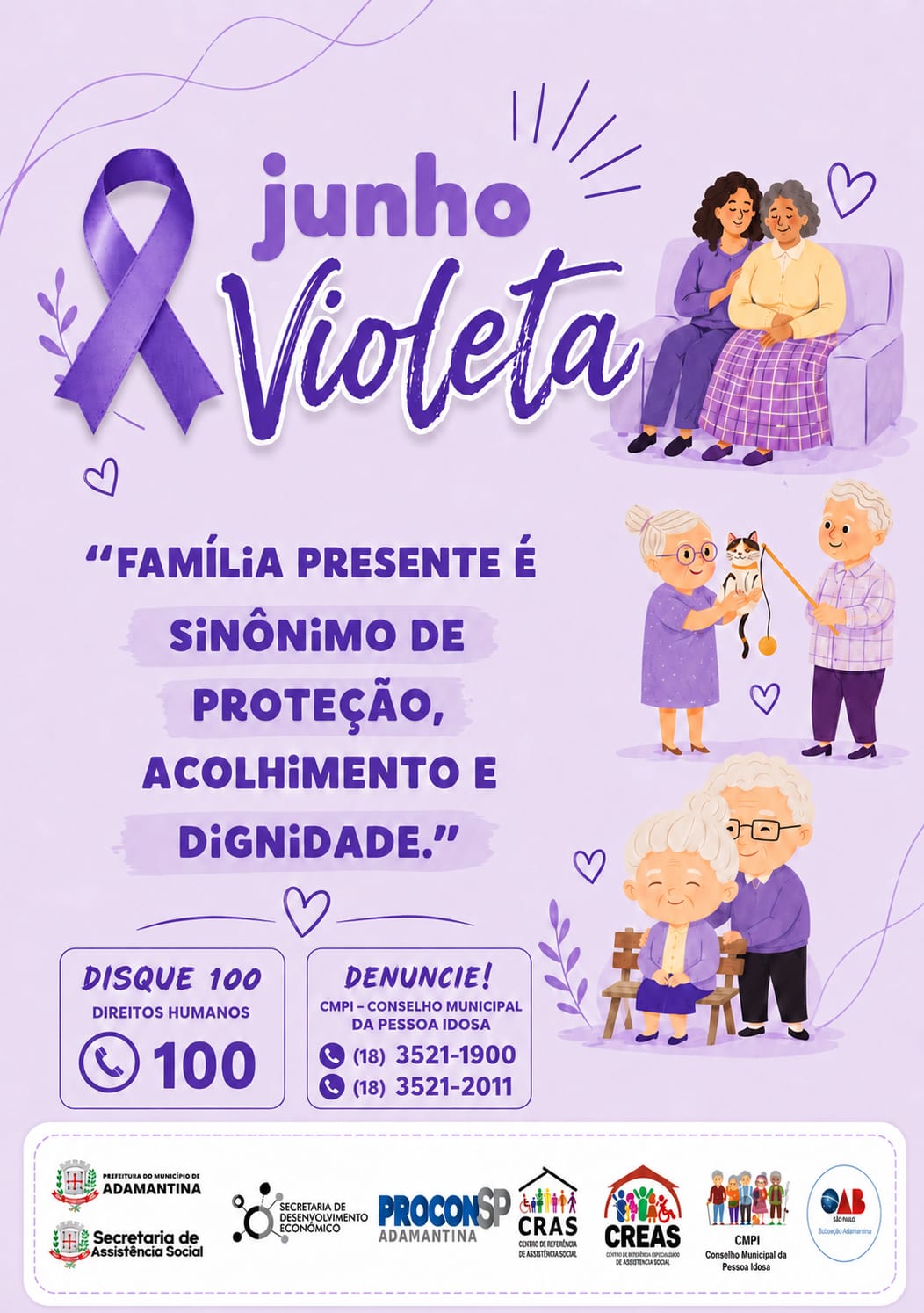 Hoje é o Dia Mundial de Conscientização da Violência contra a Pessoa Idosa