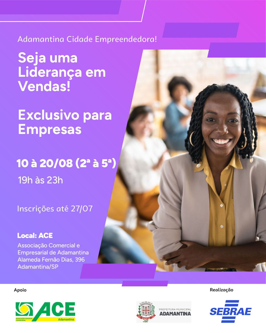 Prefeitura de Adamantina apoia capacitação gratuita para desenvolvimento de lideranças em vendas