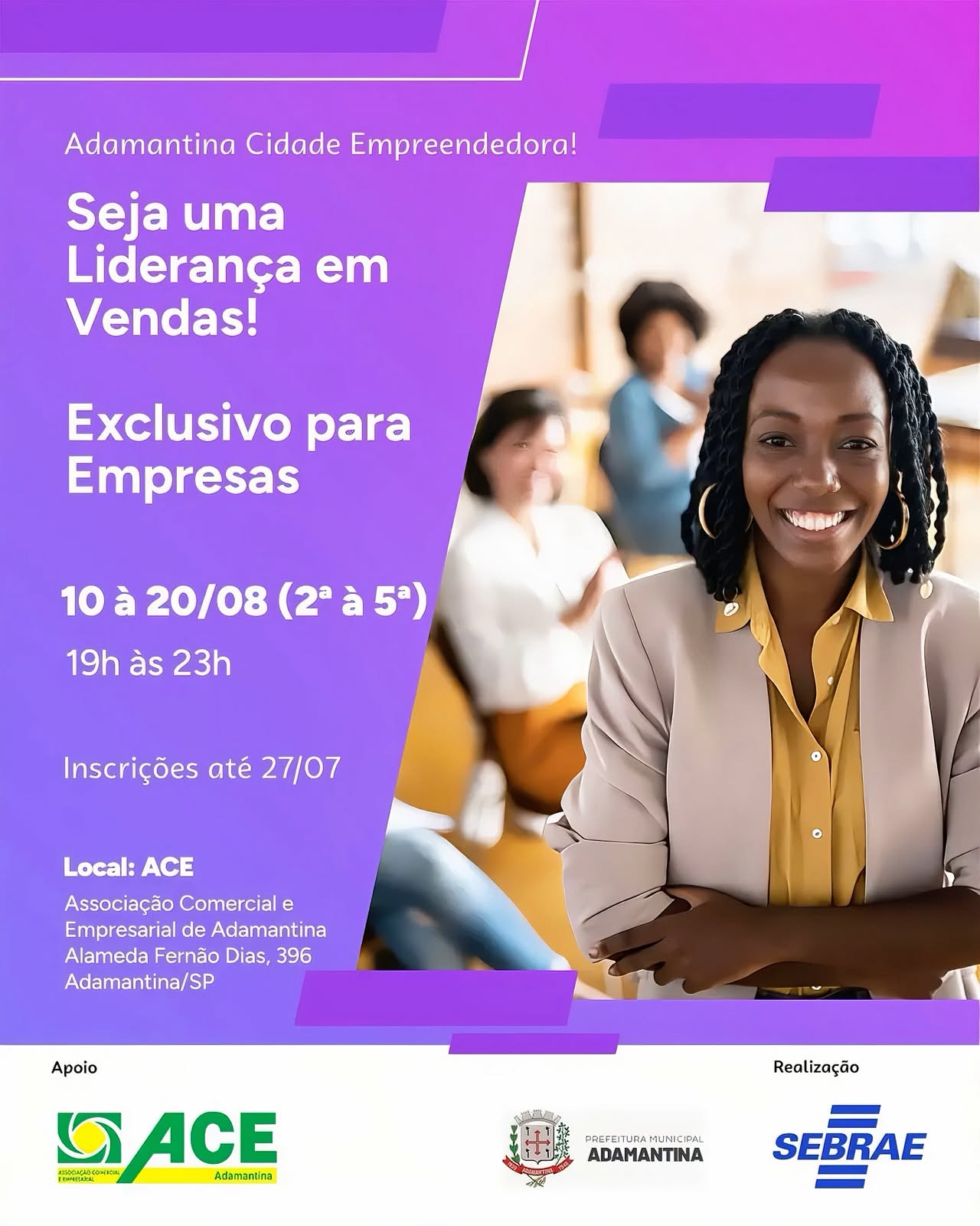 Prefeitura de Adamantina investe na qualificação de empreendedores e apoia curso gratuito de Liderança em Vendas