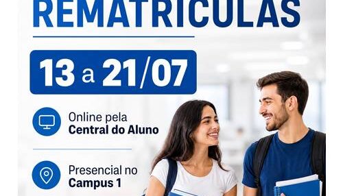 FAI abre período de rematrículas para o 2º semestre letivo no próximo dia 13
