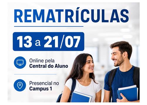 FAI abre período de rematrículas para o 2º semestre letivo no próximo dia 13