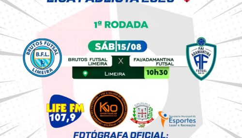 FAI/Adamantina estreia na Liga Paulista 2026 neste sábado (15), contra o Brutos Futsal Limeira