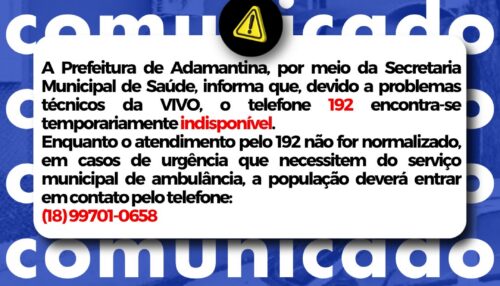 AVISO IMPORTANTE À POPULAÇÃO