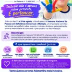 21 a 28 de agosto — Semana Nacional da Pessoa com Deficiência Intelectual e Múltipla