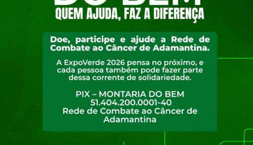 ExpoVerde 2026 promove solidariedade em apoio à Rede de Combate ao Câncer de Adamantina
