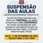Secretaria Municipal de Educação comunica suspensão das aulas nesta sexta-feira (11)