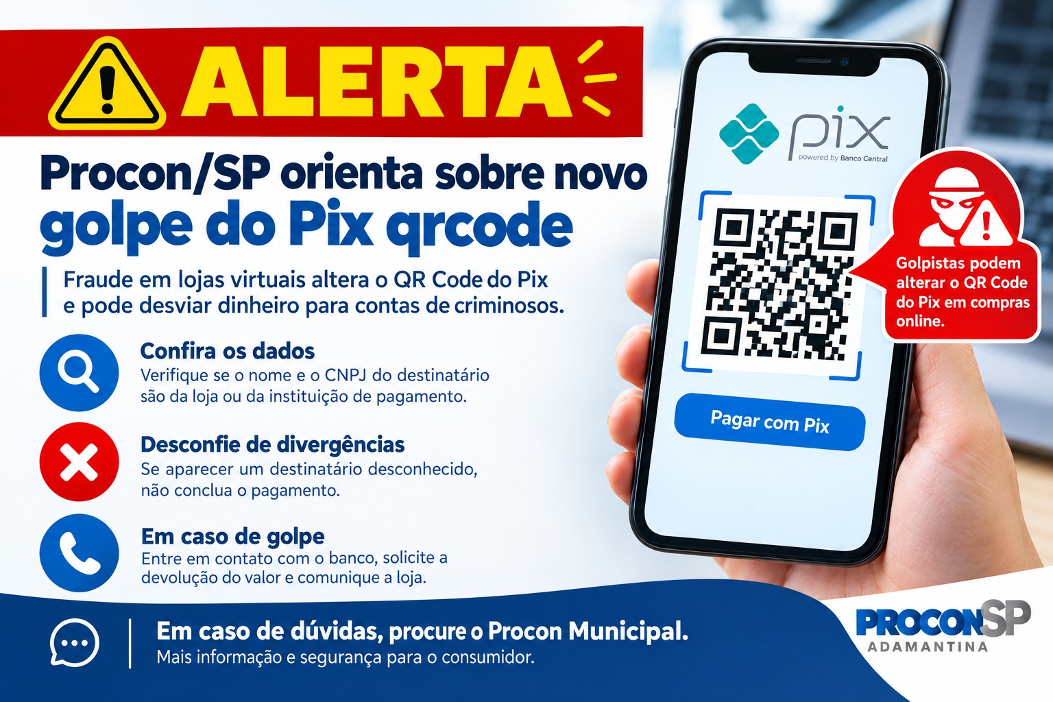 Procon-SP orienta consumidores sobre novo golpe que altera QR Code do Pix em compras online