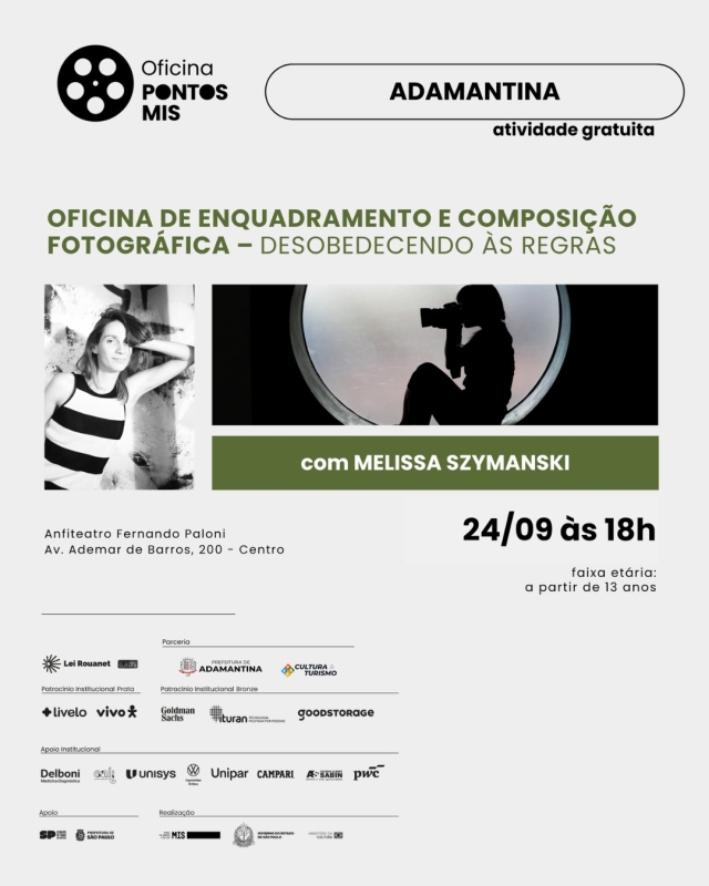 Oficina gratuita: Secretaria de Cultura e Turismo oferece oficina de fotografia em Adamantina