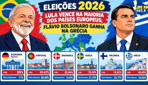 Eleições 2026: Lula vence na maioria dos países europeus; Flávio Bolsonaro ganha na Grécia