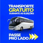 Eleitores devem ficar atentos aos horários do transporte gratuito no dia da eleição