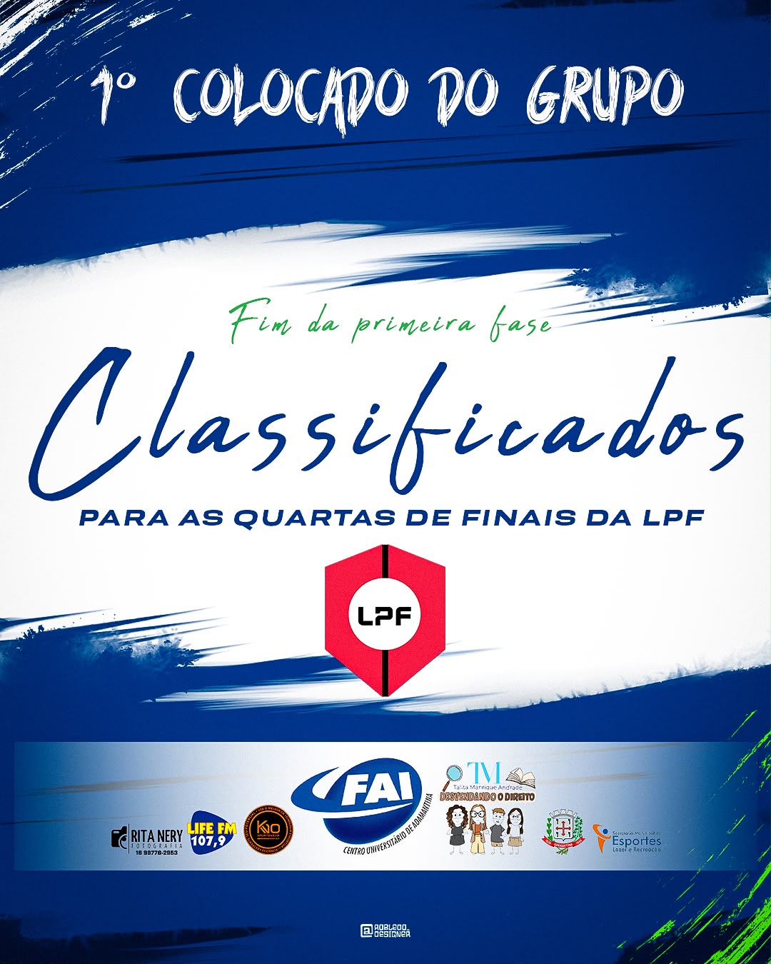 Adamantina Futsal lidera seu grupo e garante classificação para as quartas de final da LPF!